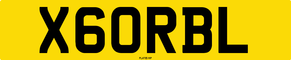 X60RBL Number Plate