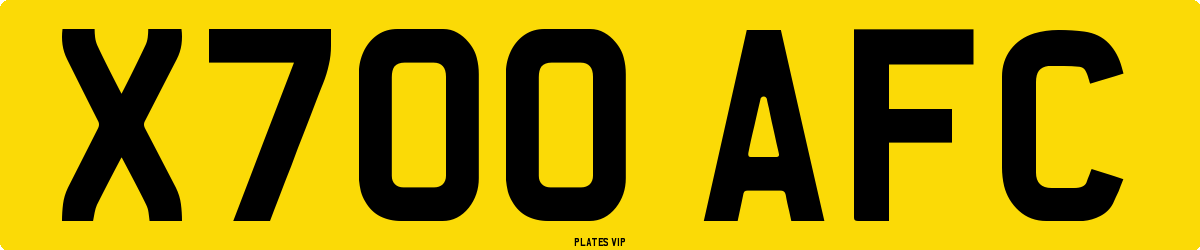 X700 AFC Number Plate