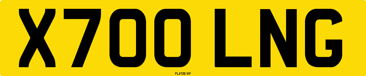 X700 LNG Number Plate
