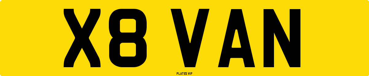 X8 VAN Number Plate