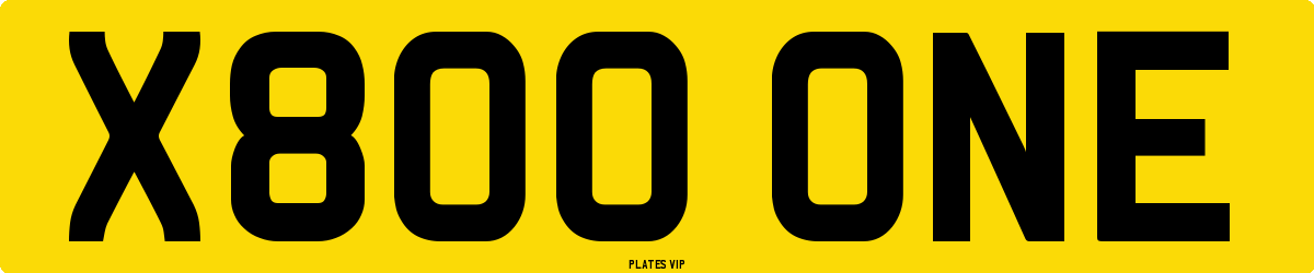 X800 ONE Number Plate