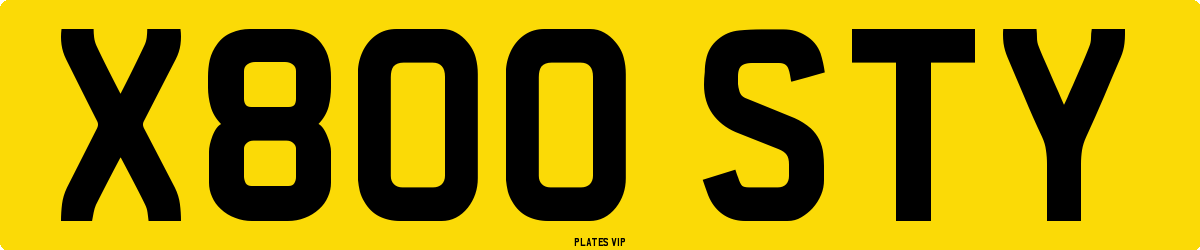X800 STY Number Plate