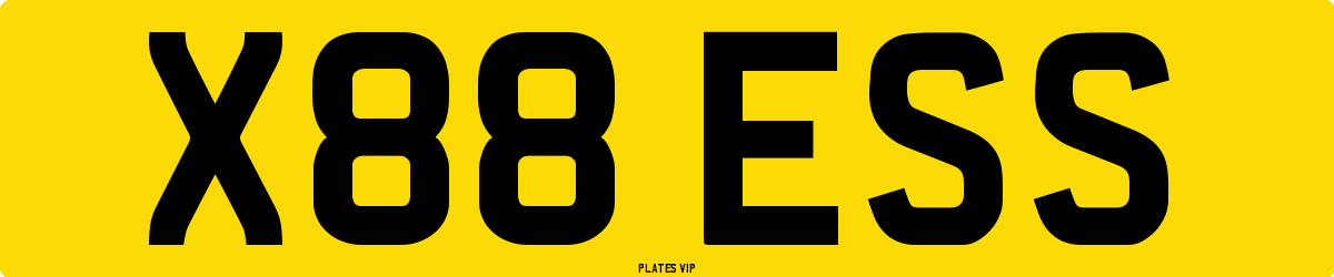 X88 ESS Number Plate
