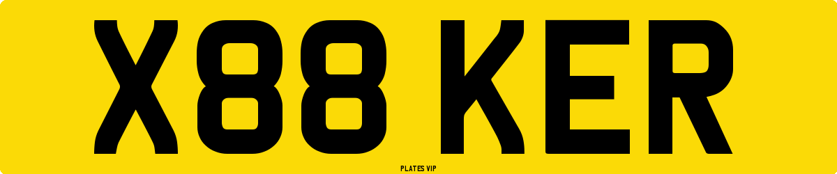 X88 KER Number Plate