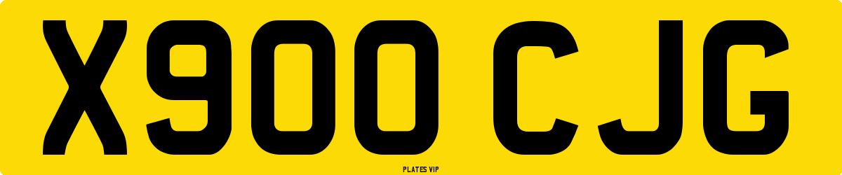 X900 CJG Number Plate