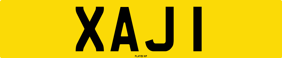 XAJ 1 Number Plate