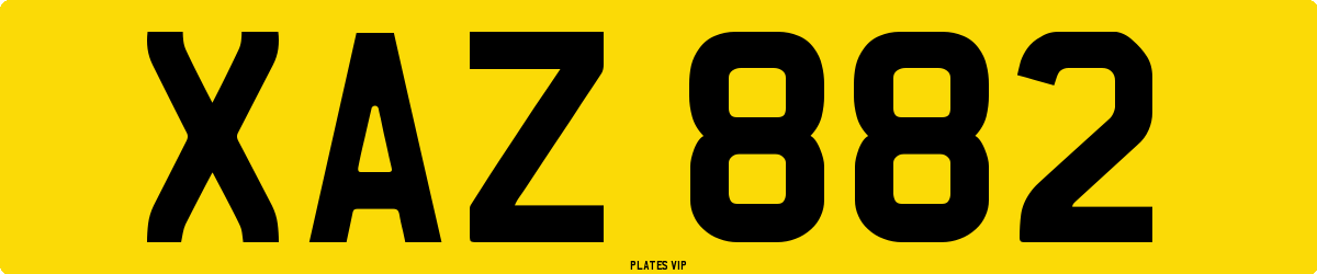 XAZ 882 Number Plate