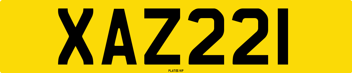 XAZ221 Number Plate