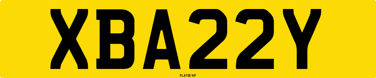 XBA22Y Number Plate