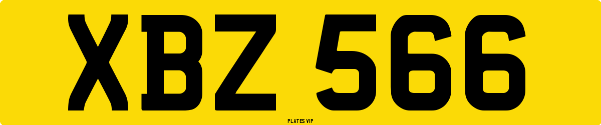 XBZ 566 Number Plate