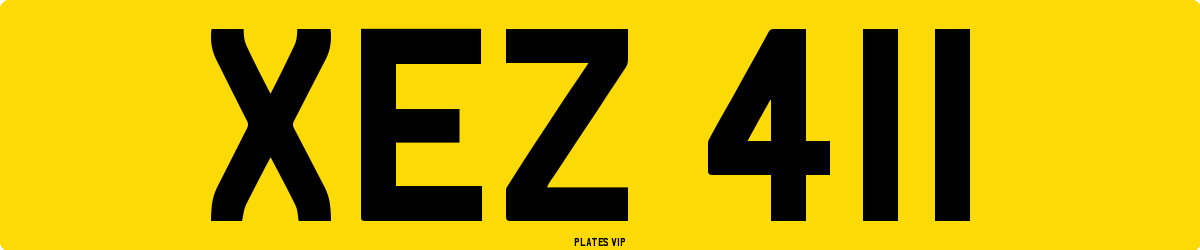 XEZ 411 Number Plate