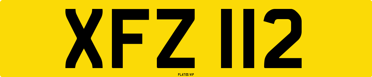 XFZ 112 Number Plate