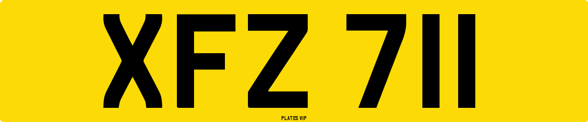 XFZ 711 Number Plate