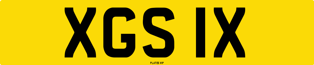 XGS 1X Number Plate