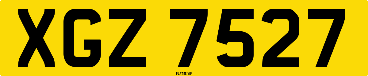 XGZ 7527 Number Plate