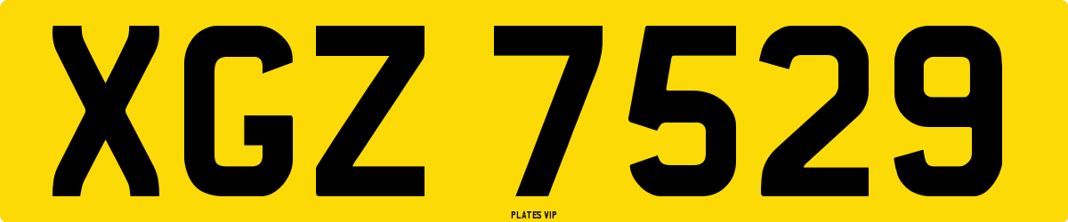XGZ 7529 Number Plate