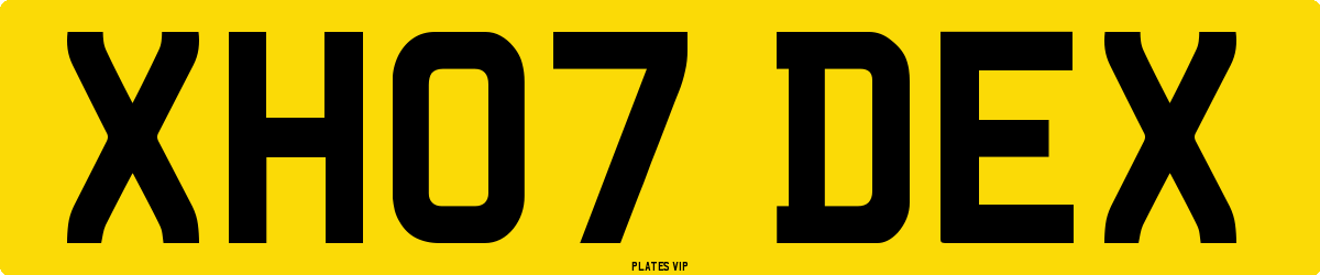 XH07 DEX Number Plate