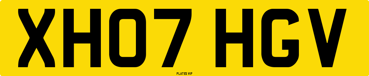 XH07 HGV Number Plate