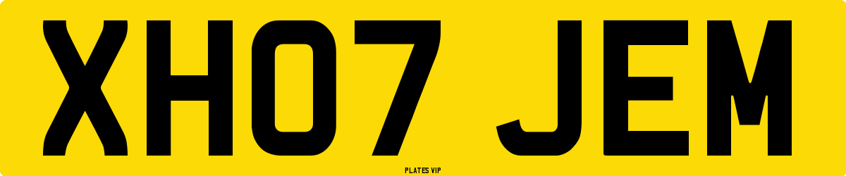 XH07 JEM Number Plate