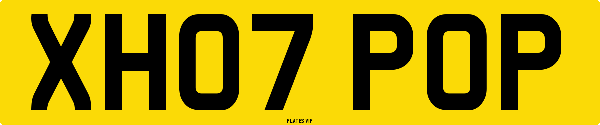 XH07 POP Number Plate
