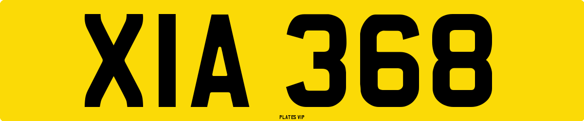 XIA 368 Number Plate