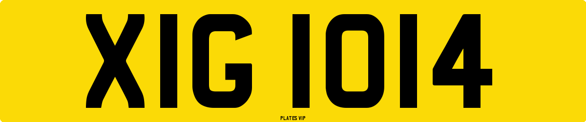 XIG 1014 Number Plate