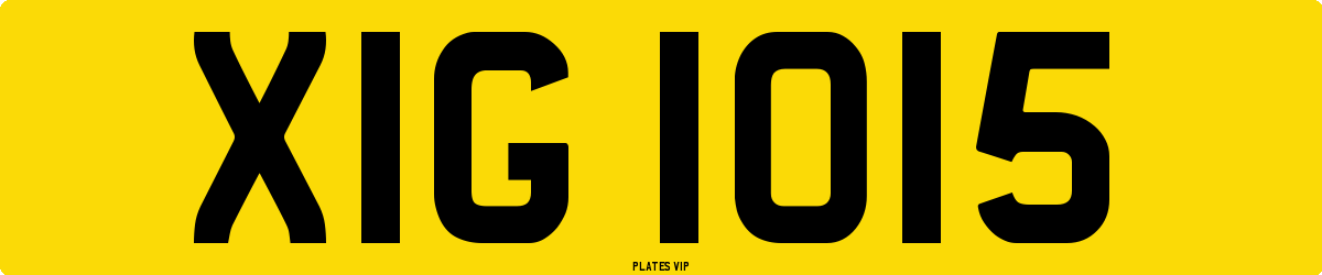 XIG 1015 Number Plate