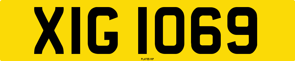 XIG 1069 Number Plate