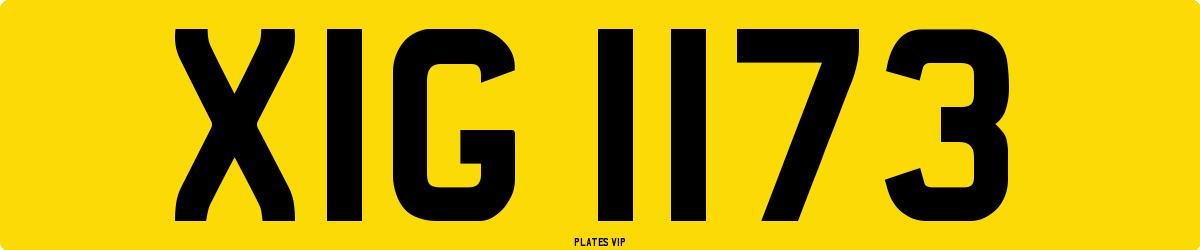 XIG 1173 Number Plate