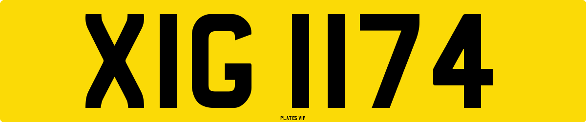 XIG 1174 Number Plate