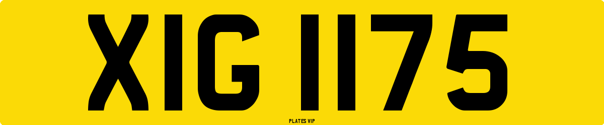 XIG 1175 Number Plate