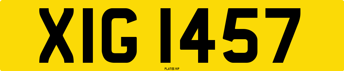 XIG 1457 Number Plate