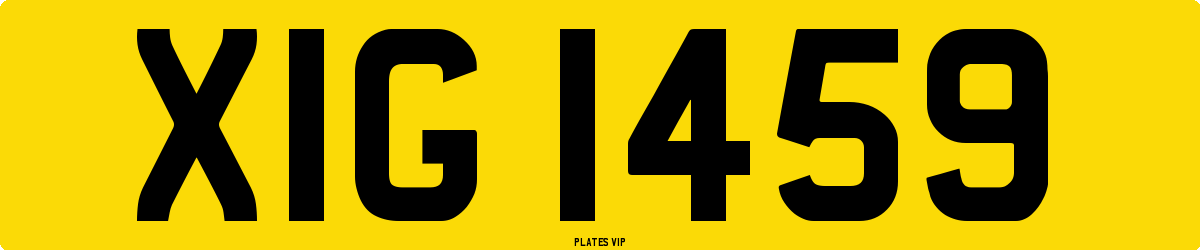 XIG 1459 Number Plate