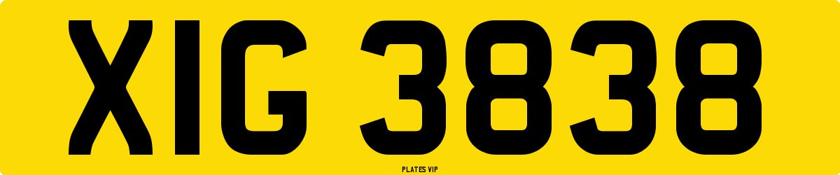 XIG 3838 Number Plate