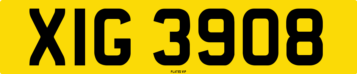XIG 3908 Number Plate