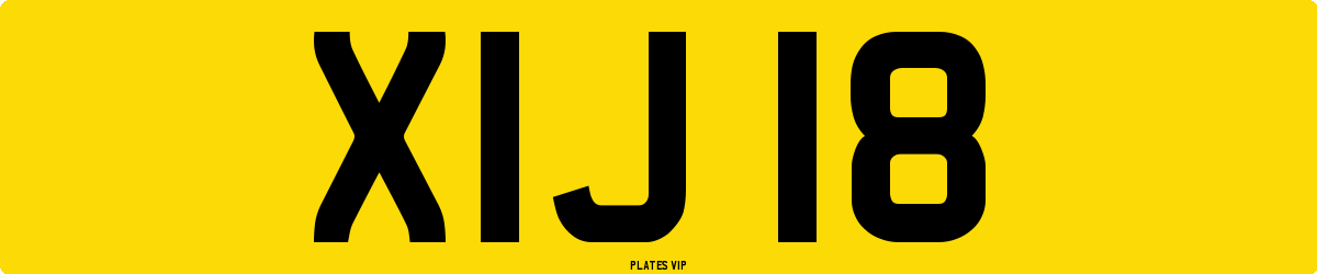 XIJ 18 Number Plate