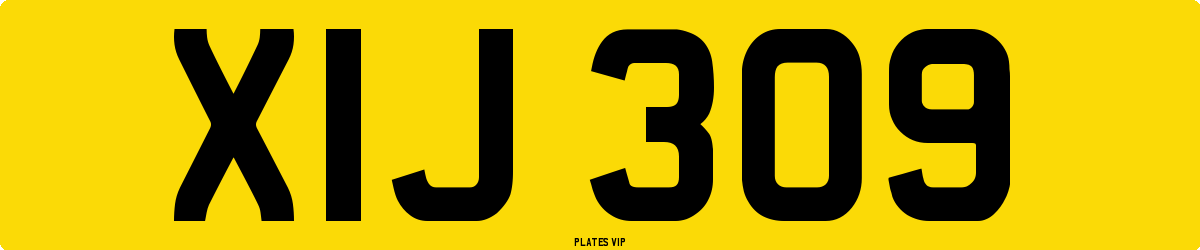 XIJ 309 Number Plate