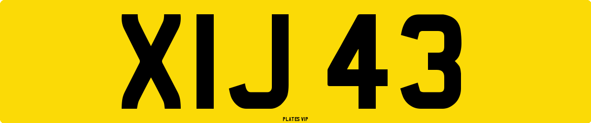 XIJ 43 Number Plate