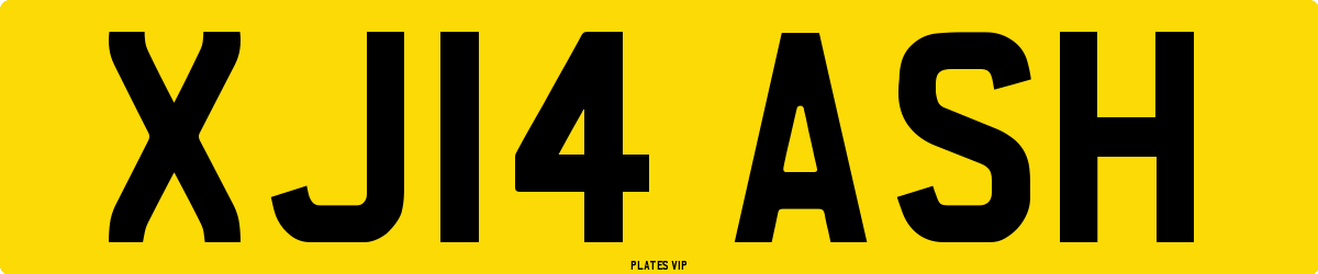 XJ14 ASH Number Plate