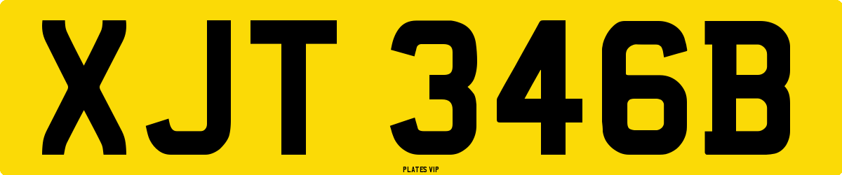 XJT 346B Number Plate
