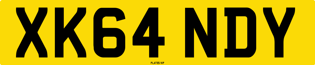 XK64 NDY Number Plate