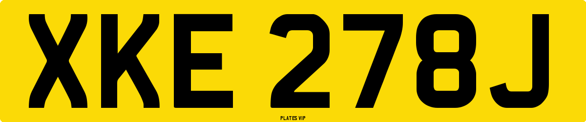 XKE 278J Number Plate