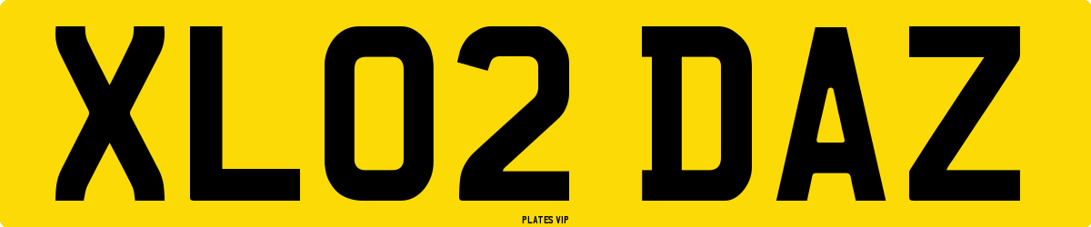 XL02 DAZ Number Plate