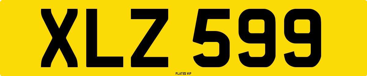 XLZ 599 Number Plate