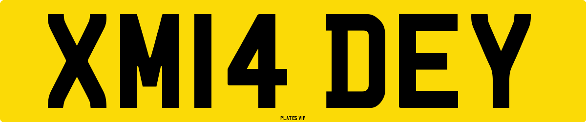 XM14 DEY Number Plate