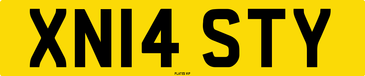 XN14 STY Number Plate