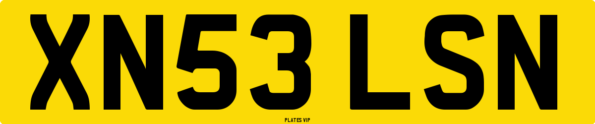 XN53 LSN Number Plate