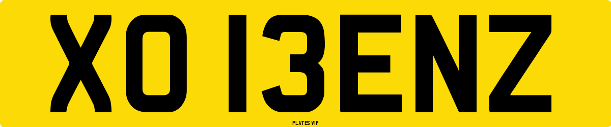 XO 13ENZ Number Plate
