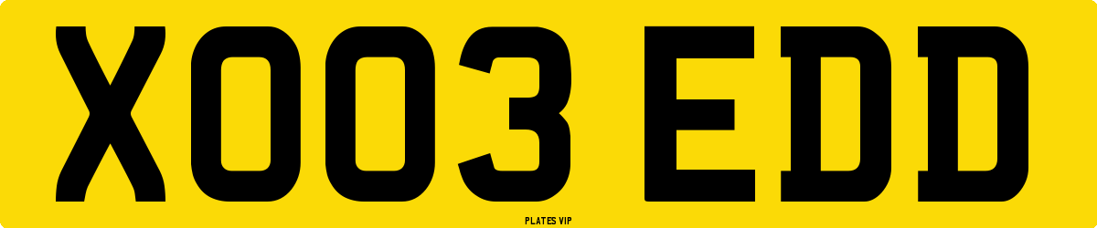 XO03 EDD Number Plate