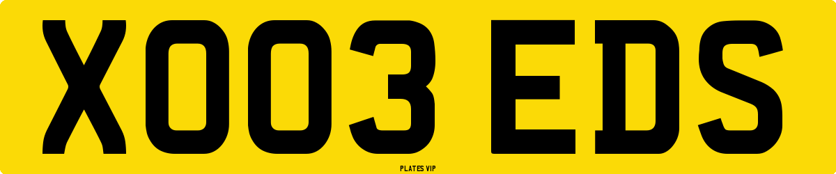 XO03 EDS Number Plate